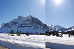 48 BowCrow Peak, Crowfoot Mountain and Glacier, Saint Nicholas Peak, Wapta Icefield, Bow Glacier, Portal Peak From Just After Num-Ti-Jah Lodge On Icefields Parkway